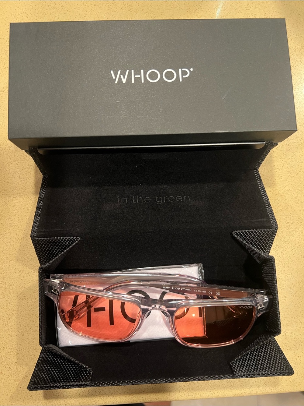 Clear Frame Sunglasses with Orange Lenses